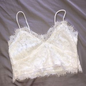 White lace crop top